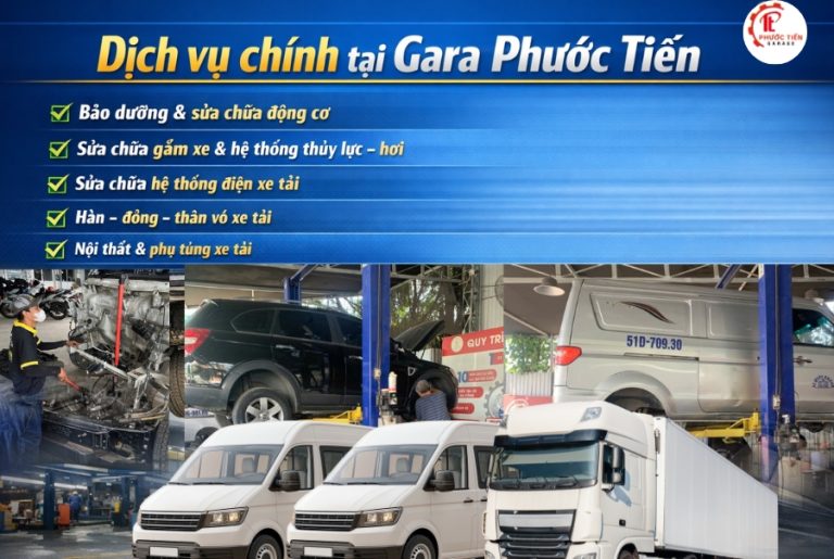 Dịch vụ sửa xe tải HCM Gara Phước Tiến